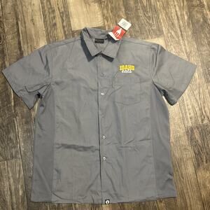 NEW Chef Works Shirt Gray L Idaho Eats Gray Short Sleeve Button Up